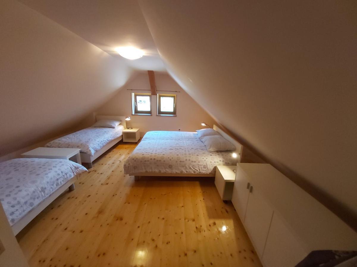 Pocitniska Hisa Pri Kustrcu Daire Grahovo ob Baci Dış mekan fotoğraf