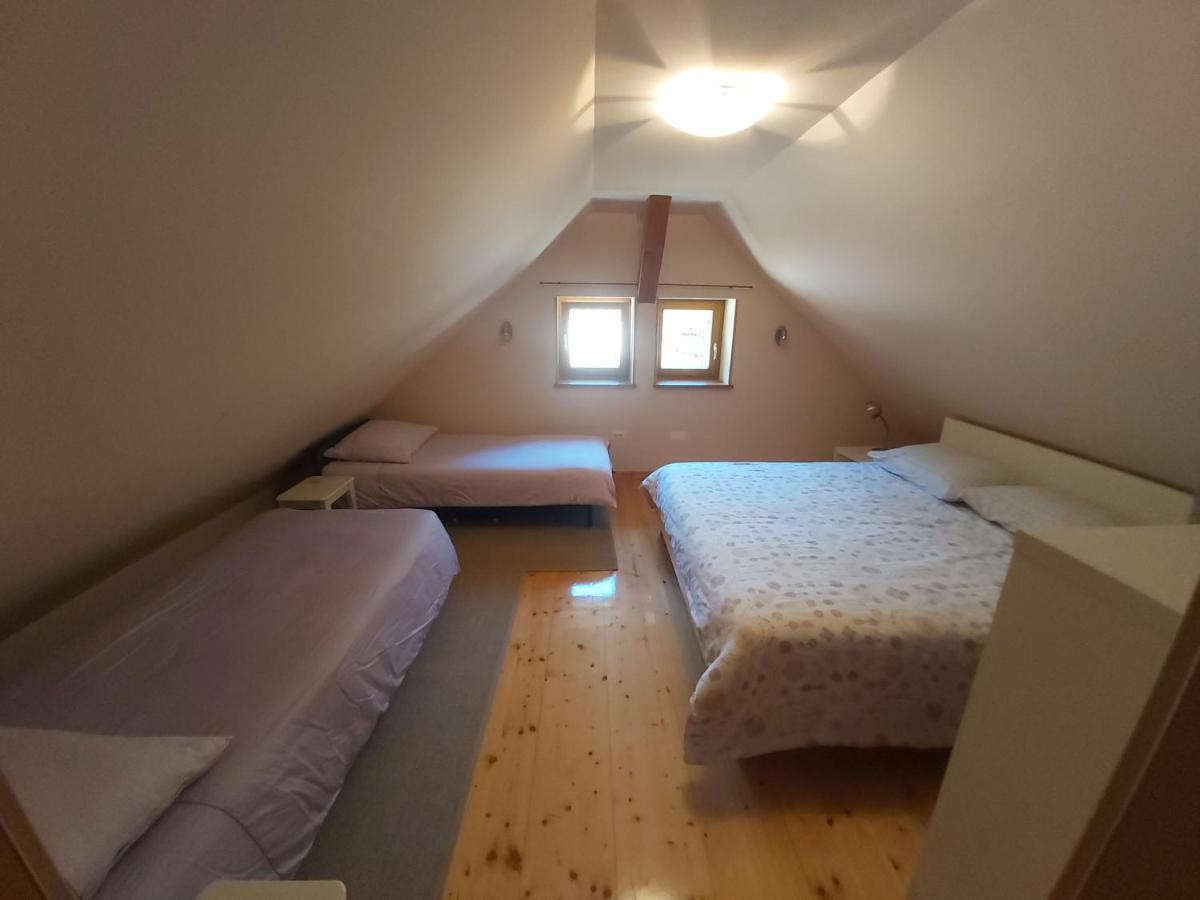 Pocitniska Hisa Pri Kustrcu Daire Grahovo ob Baci Dış mekan fotoğraf